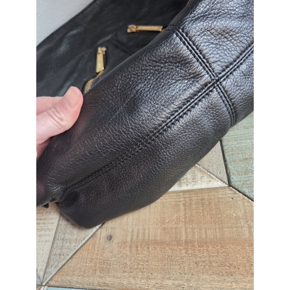 Michael Kors Y2K Portland Soft Black Pebbled Leather Shoulder Bag COA Hobo Purse - Picture 12 of 12